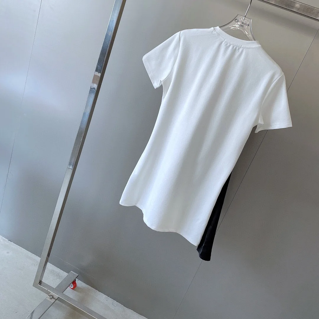 

2021 Summer New Women Fake Two-piece Round Neck Short Sleeve Irregular Design Cotton Round Neck Short Sleeve Casual Dress A2