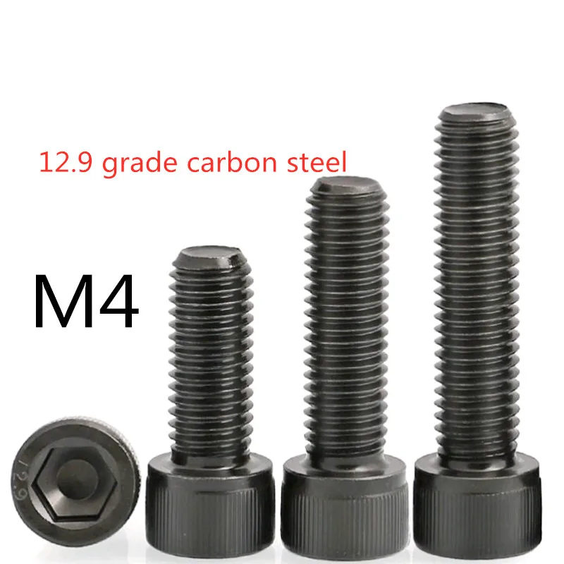 

Винт с шестигранным шестигранником M4 DIN912 из нержавеющей стали, черный, класс 12,9, метрические винты, длина 3-20 мм