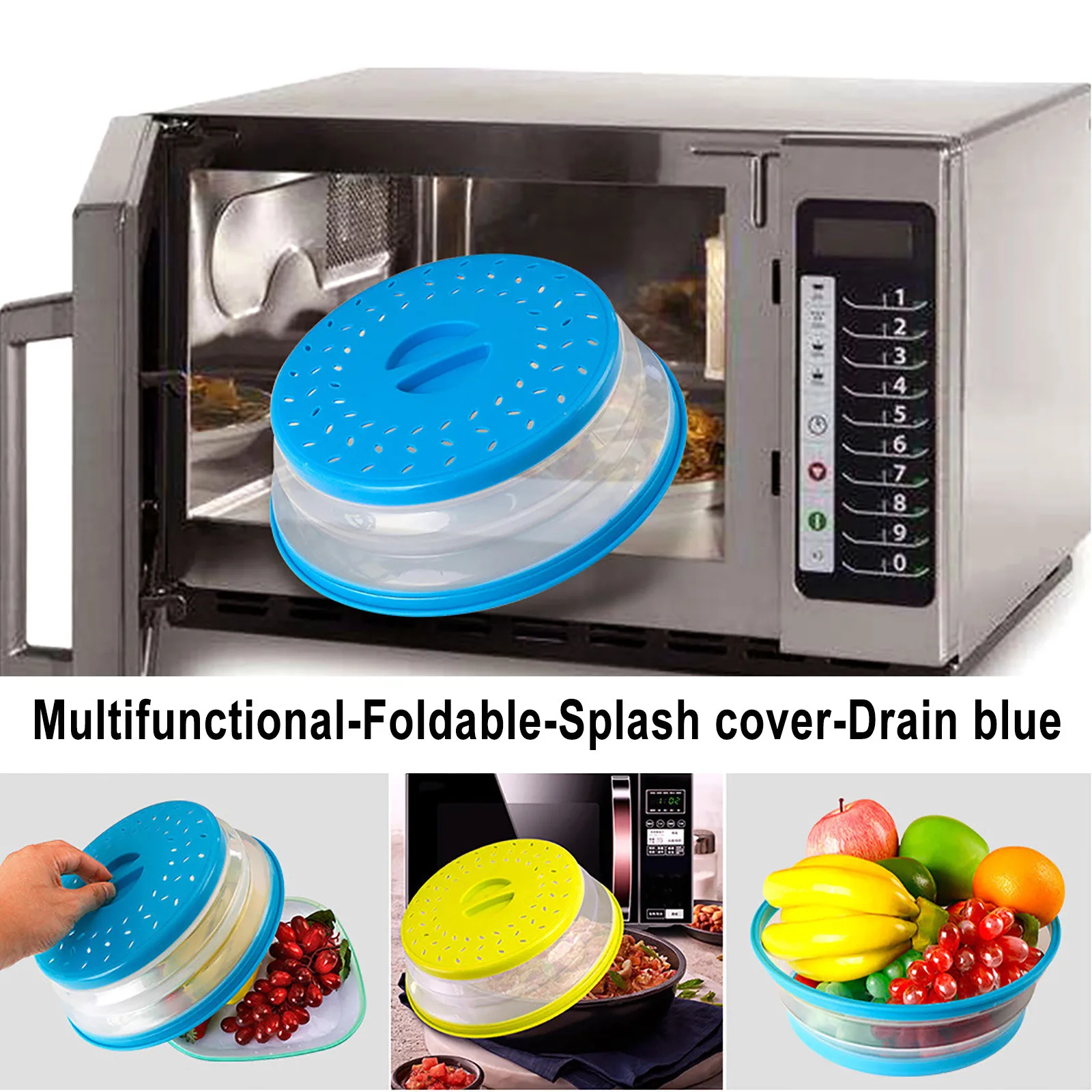 Складной силиконовый дуршлаг для фруктов и овощей 10 4 дюйма # g3|Крышки сохранения