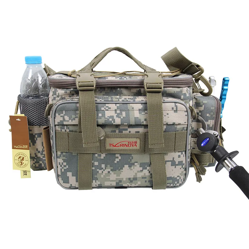 

Multifunction Fishing Bag Y7 19*15*40cm High Capacity Fishing Tackle Lure Bag Shoulder Bag Canvas Waist Bag