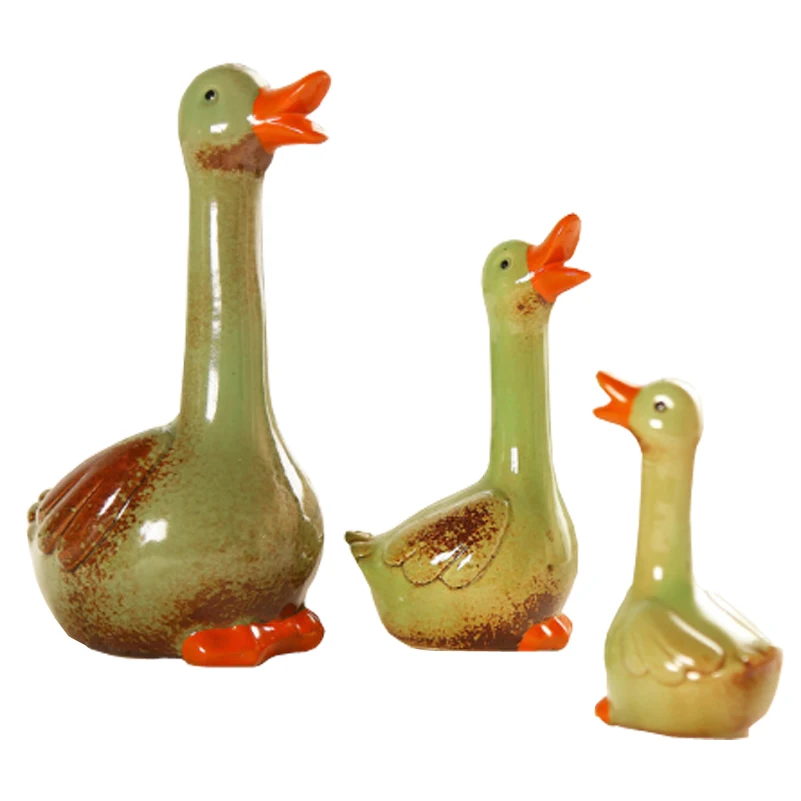 Набор керамических украшений в виде утки для сада|Садовые статуи и скульптуры| |