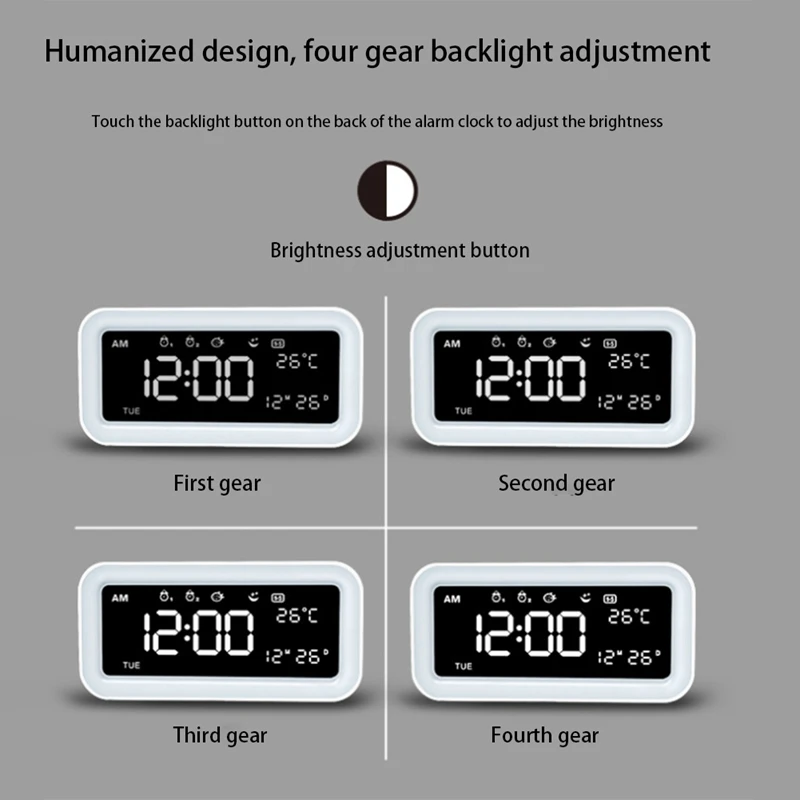 

LED Clock Atmosphere Light, Colorful Atmosphere Light Alarm Clock Sunset Mode, Bedside Lamp Mirror Clock