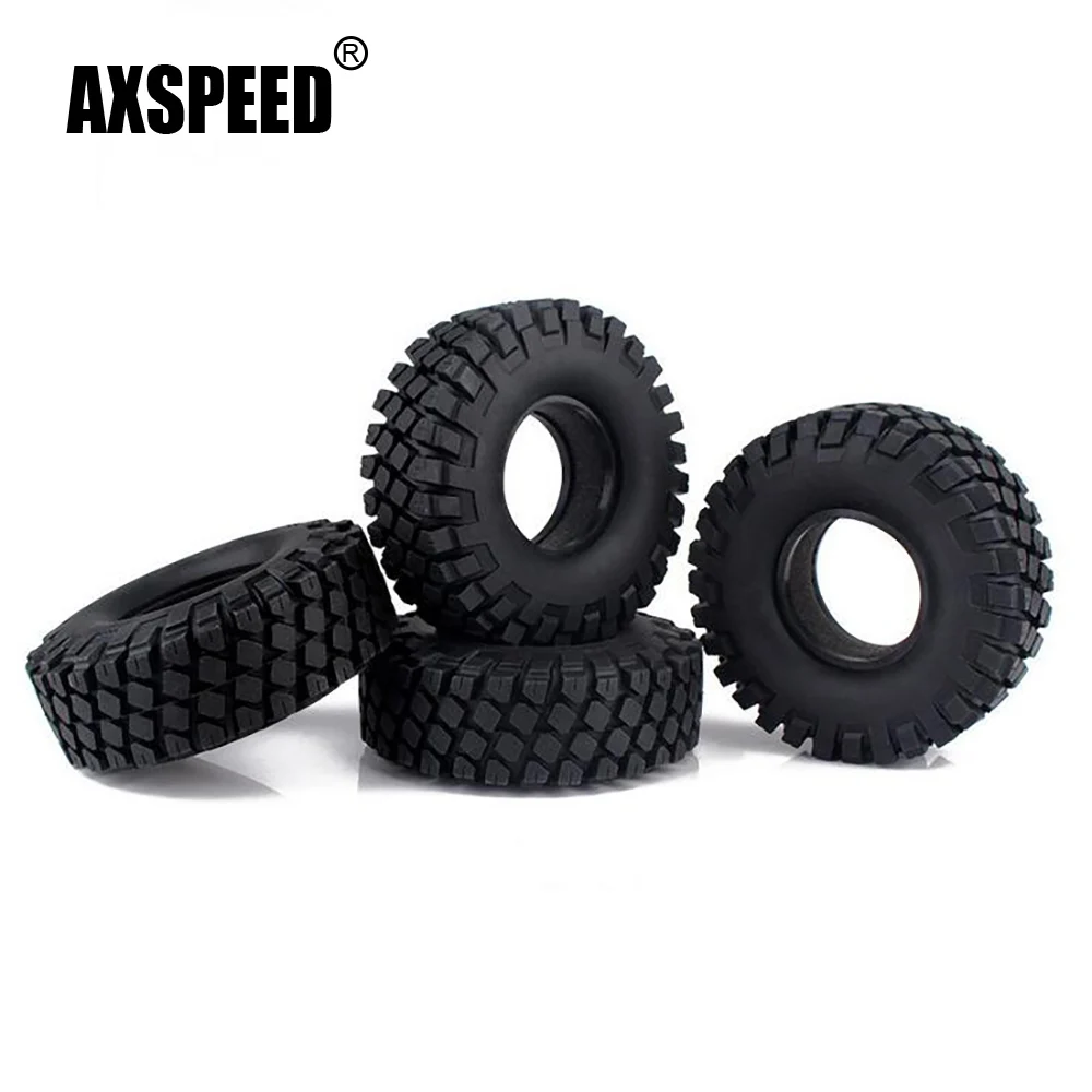 

AXSPEED Black 1.9 Inch 114mm OD Rubber Rocks Tyres Wheel Tires for Axial SCX10 90046 D90 1/10 RC Rock Crawler Car Parts