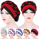 Женский тюрбан, шарф, модная плетеная шапка с узлом, Женский арабский головной платок, хиджаб, мусульманский Внутренний тюрбан, шапка, аксессуары для волос, выпадение волос