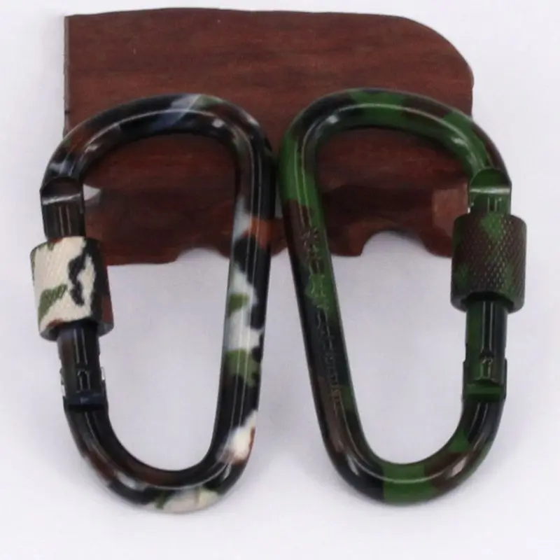 

5pcs Camouflage Carabiner Aluminum Alloy Screw Locking Camping Hiking Hanging Buckle 87HF