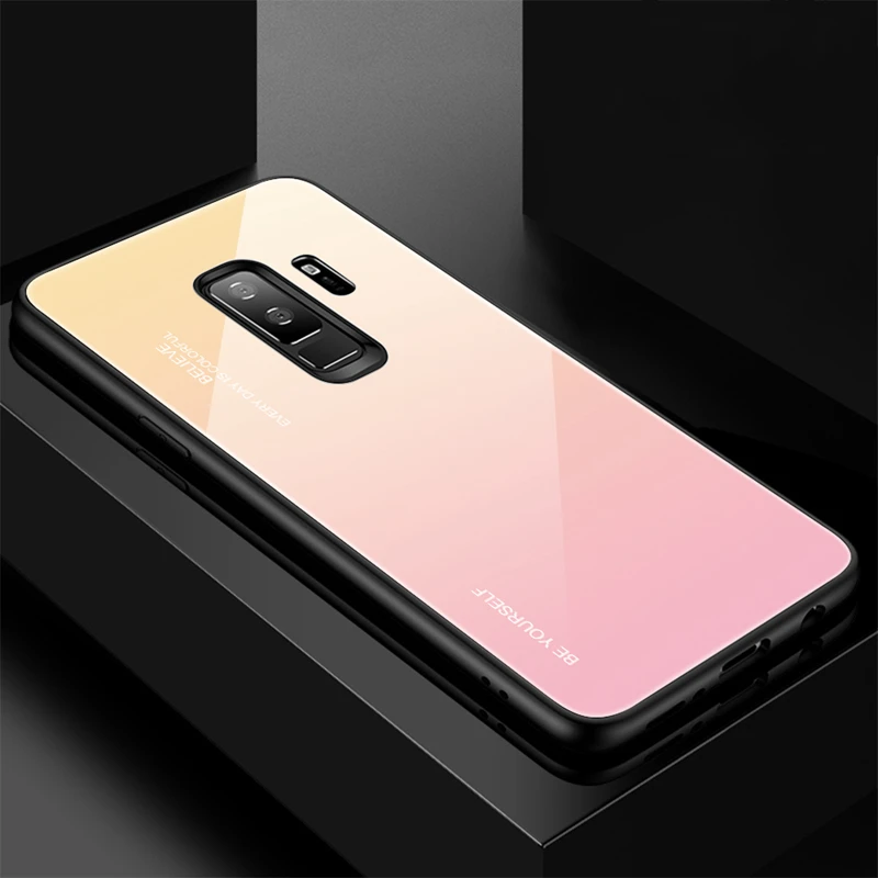 Чехол для телефона из закаленного стекла для Samaung Galaxy S9 S8 Plus Note 8 чехол с узором для Samaung S9 S8 Plus Note 8 чехлы из ТПУ с мягкими краями - Цвет: 01