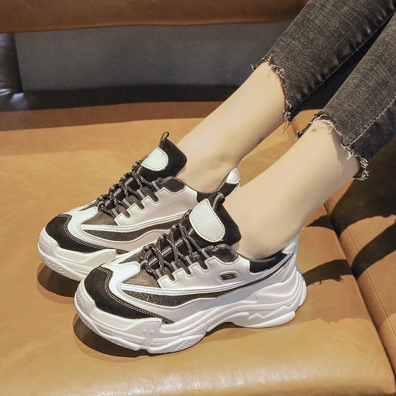 

Women's Vulcanized Shoes, Summer New Style, Thick-soled Lace-up, Casual Shoes, Comfortable and Lightweight Outdoor Sports Shoes