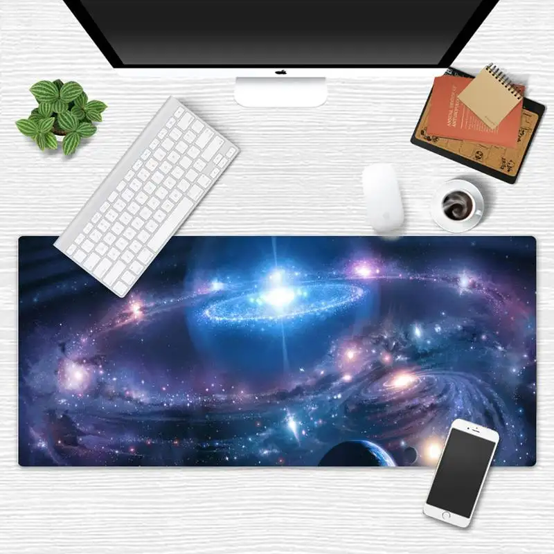 

Universe Starry Sky space Durable Rubber Mouse Mat Pad X XL XXL Non-slip Cushion Thickness 2mm LockEdge equal LE