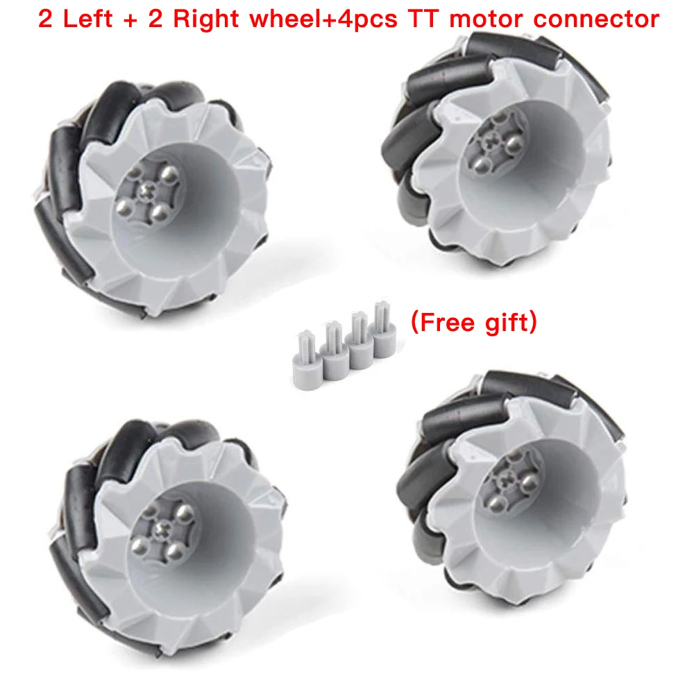 4 mecanum wheel TT 4 шт./компл. Mecanum колеса Универсальный всенаправленный колеса для лего TT N20 Двигатель Смарт рисунком «Робокар Поли» Запчасти DIY строительные блоки для детей шин игрушка - Цвет: 4 mecanum wheel TT