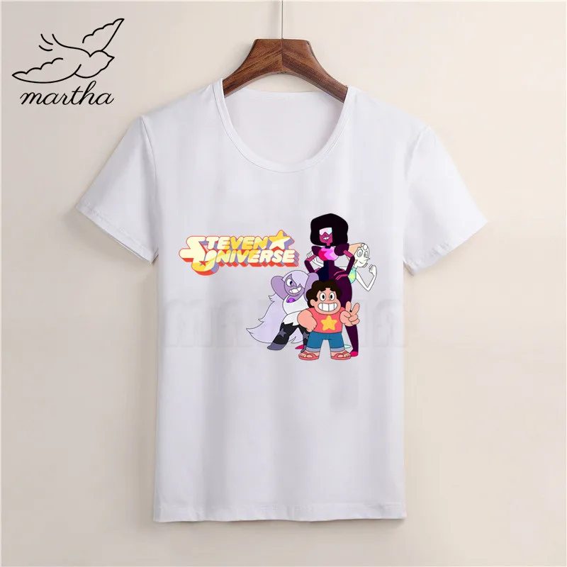 Стивен Вселенная детская Милая Белая футболка одежда с короткими рукавами