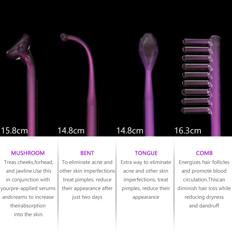 Дарсонваль высокочастотный массажер для лица палочка электрод хромотерапии