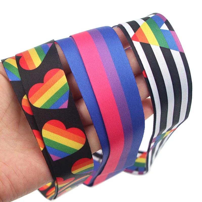 LGBT Rainbow Lanyards брелок лесбиянок геев классная шея ремешок USB держатель имени
