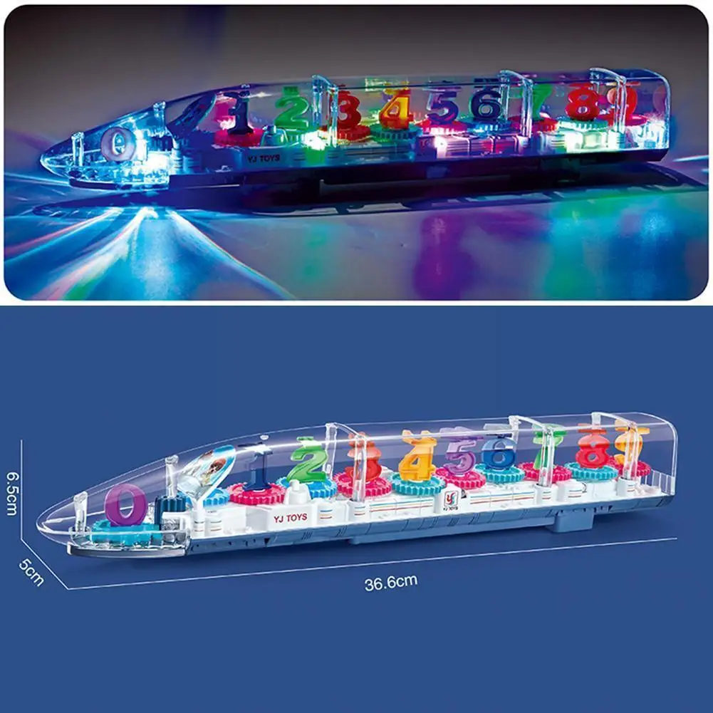 

Transparent Electric Train Rocket Train With Light Gifts Toy Chrismas Toy Led And Flashing Music Vehicle Educational W7q7