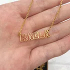 Ожерелье с именем для женщин, персонализированное ожерелье с именем, милая табличка из нержавеющей стали, ожерелье с вырезами и надписью, подарки лучшему другу