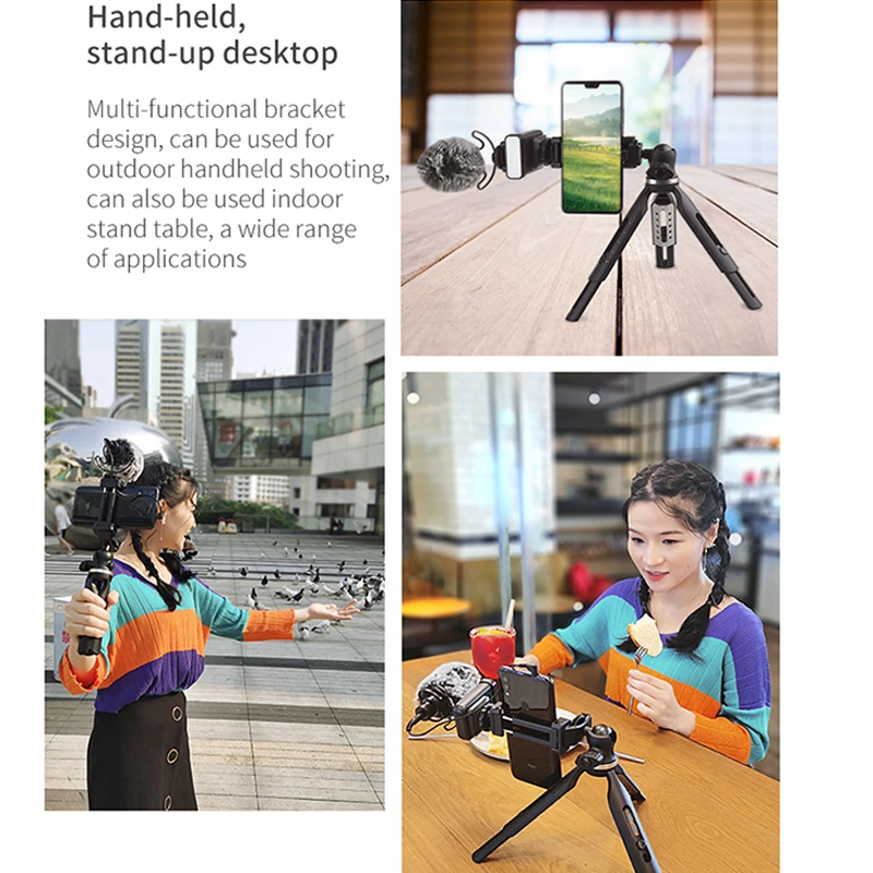 

Microphone Kit with LED Light Tripod for Smart Phone Volg YouTube Videos Recording Live Stream Broadcast