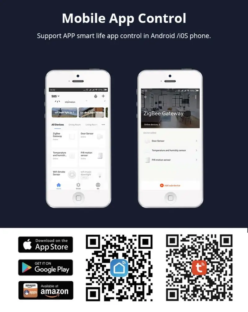 Датчик Контакта двери и окна Tuya Smart ZigBee Беспроводной сенсор для умного дома