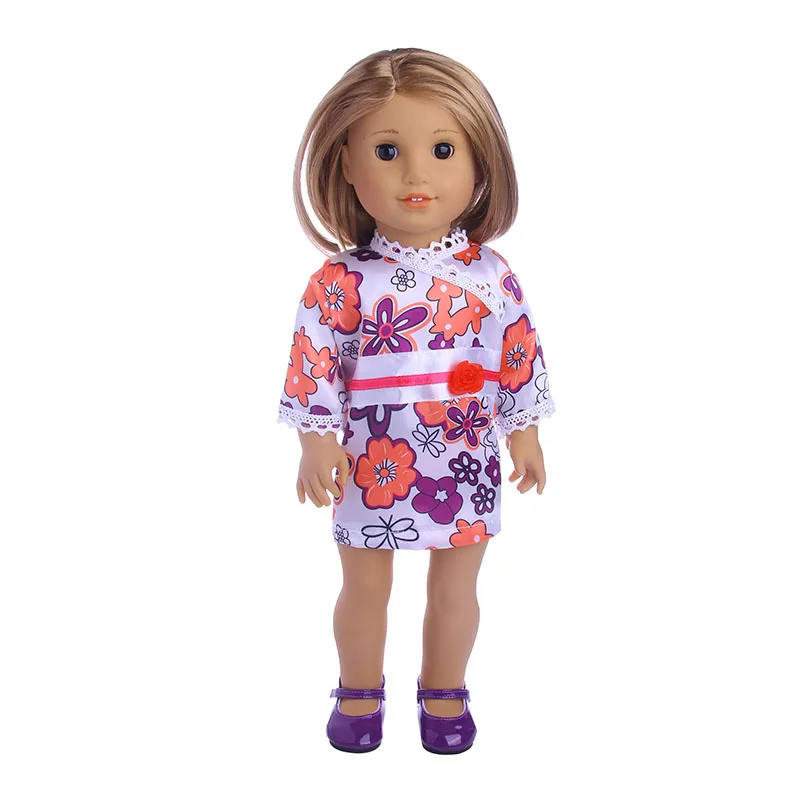 Платье LUCKDOLL с принтом Lacedge для куклы 43 см или 18-дюймовых кукол аксессуары | Игрушки