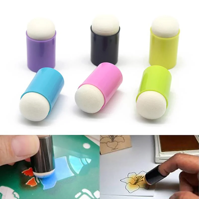 Random 10pcs Sponge Finger Daubers Foam Painting Craft Set Drawing Coloring Handicraft | Канцтовары для офиса и дома