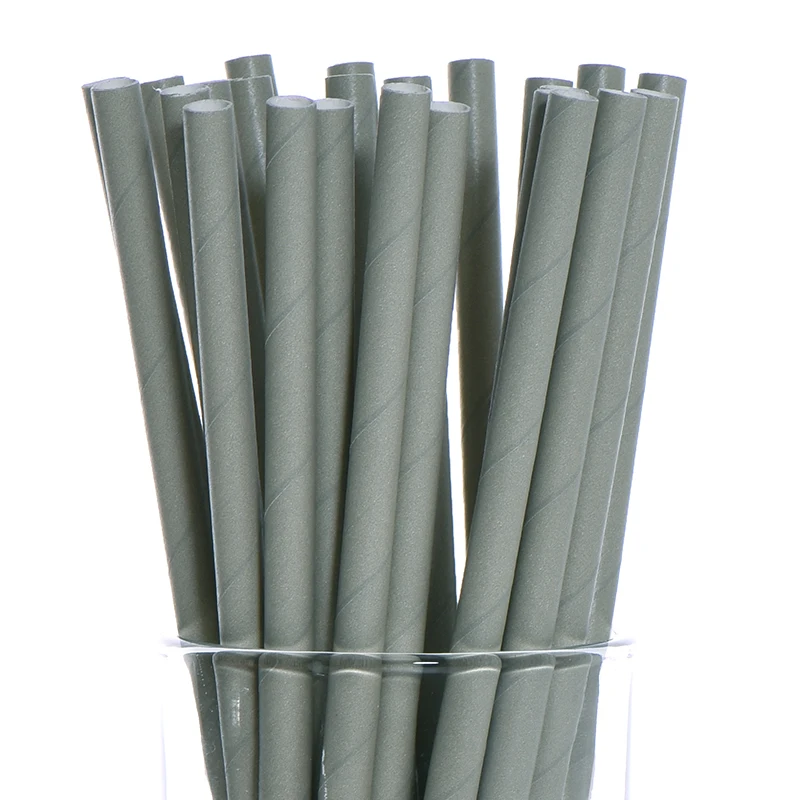 pure gray 25 шт eco-friendly зеленый бамбук бумажные, с пандой соломинки для дня рождения Свадебная вечеринка Baby Shower украшения событие для питьевой воды - Цвет: pure gray