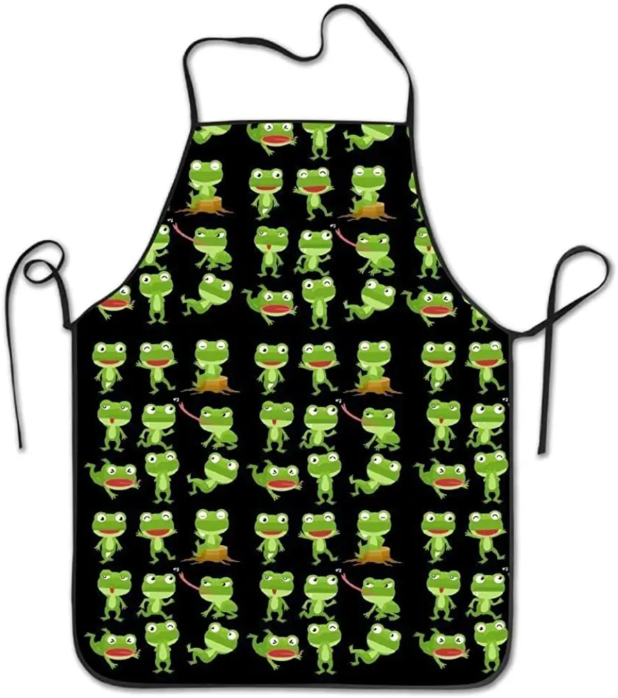

Funny Apron Funny Frog Daily Life Filling Pattern Waterproof Creative for Women Men Waitress Chef Home Barber Kitchen Gardening