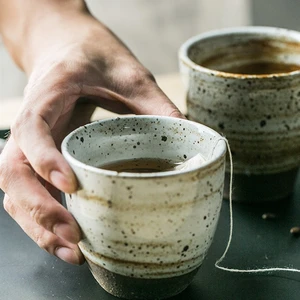 Restaurant Ceramics Water Cup Retro Coarse Pottery Tea Cup Big Volume 150ml Japanese Style  Drinkware Milk Teaware Coffee Mug