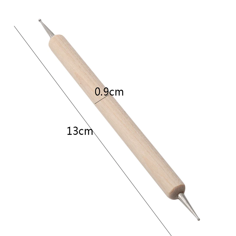 

5Pcs 2 Way Wooden Dotting Pen Marbleizing Tool Nail Art Dot Dotting Tools For Nail Art Design Manicure Rhinestone Picker