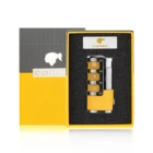 Металлическая зажигалка для сигар COHIBA, зажигалка для табака с Фонарь ками, струйное пламя, многоразовая зажигалка с дыроколом, инструмент для курения, аксессуары, портативная подарочная коробка