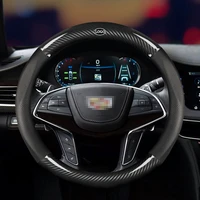 car carbon fiber steering wheel cover 38cm for cadillac all models ct4 ct5 xt4 ct6 xt6 ats auto interior accessories car styling