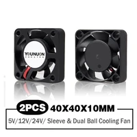 2 pieces dual ball bearing 40x40x10mm 40mm 4cm dc brushless cooling fan dc 5v12v24v cooling cooler fan for 3d printer pc