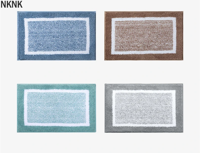 

Simple Design Soft Flocking Bathroom Carpet 1Pcs Water Absorbent Hallway Bath Mat Non-Slip Doorway Bedroom Floor Rug Washsble