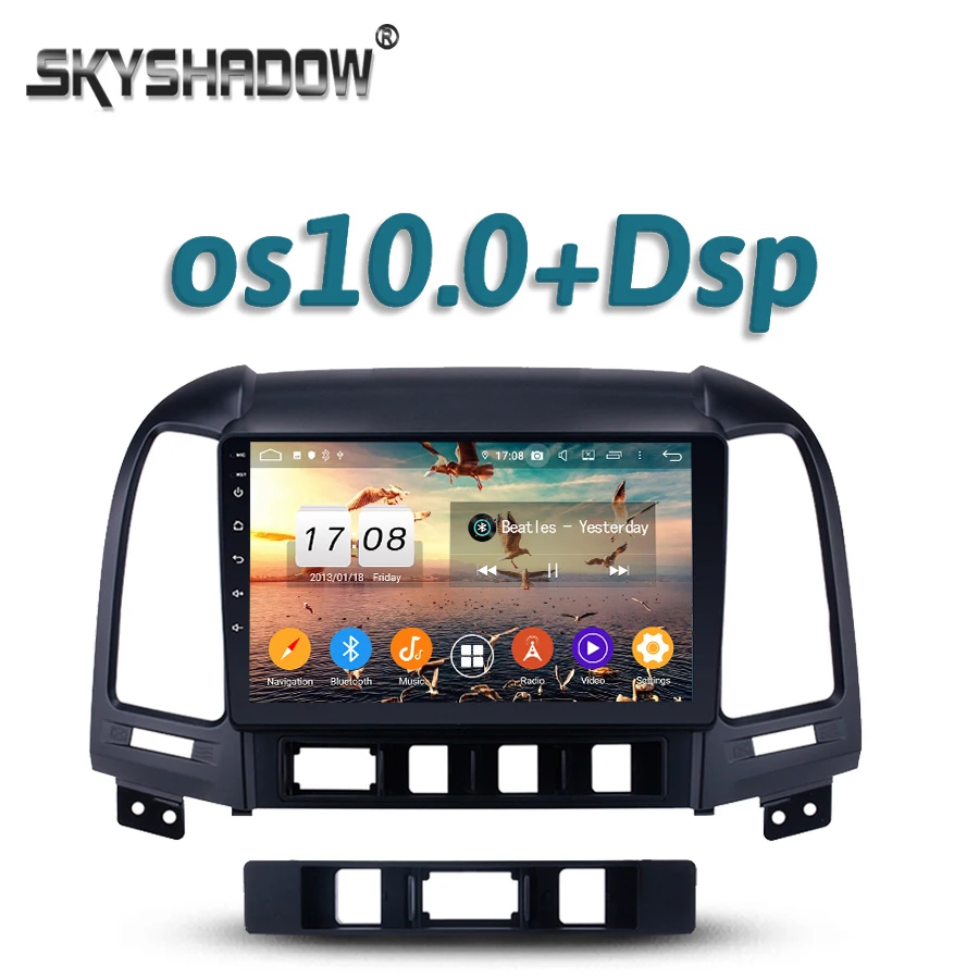 720P Автомобильный DVD плеер 4G + 6G ROM 8Core Android 10 RDS радио WIFI Bluetooth 5 0 GPS Google для Hyundai Santa Fe 2006