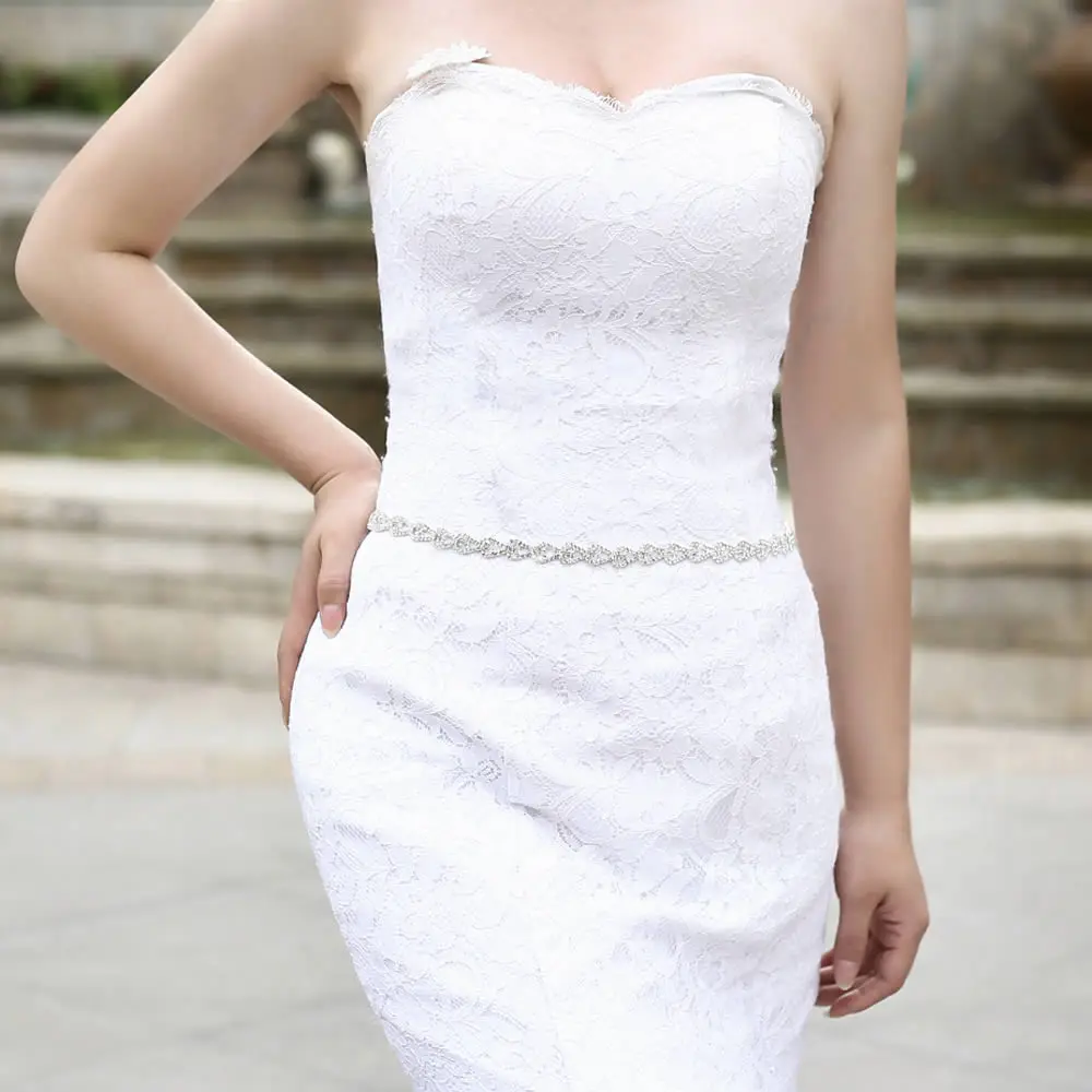 Свадебный пояс Стразы с серебряными кристаллами свадебный жемчужинами для