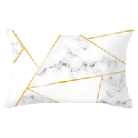 geometry stripe plush rectangle pillow case stylish living room sofa decorative cushion cover 30x50 cm