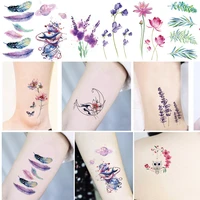 5 waterproof flower temporary tattoo stickers butterfly rose pattern water transfer chest and shoulder flower body fake tattoo