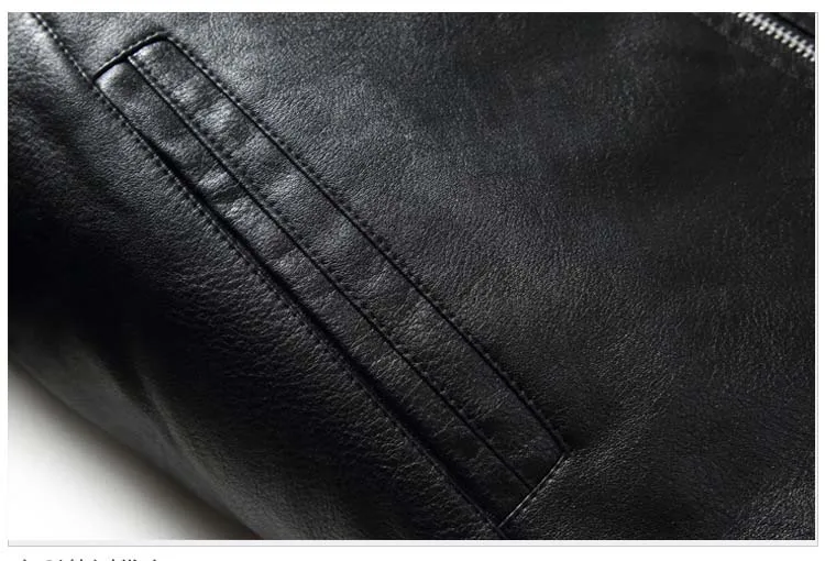 2019 Зимняя Толстая теплая куртка из искусственной кожи мужская флисовая с