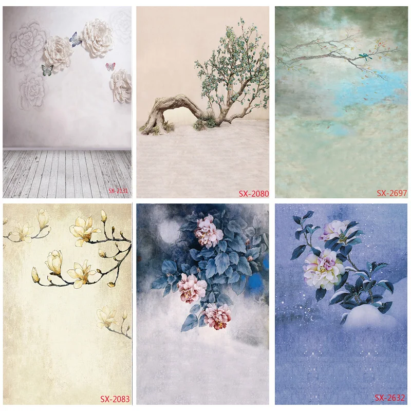 

SHENGYONGBAO Vinyl Chinese Style Flower Themed Photography Backdrops Prop Vintage Portrait Photo Studio Background 2157 YXFL-84