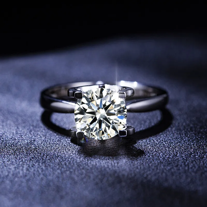 Горячее предложение классические 0.5ct 2.0ct моссанит 9 K белое настоящее ТВЕРДОЕ