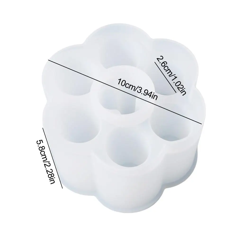 

DIY Epoxy Mold Handmade Incredible Storage Box 6 Grid Round Lipstick Storage Box Set Up Decorative Storage Silicone Mold