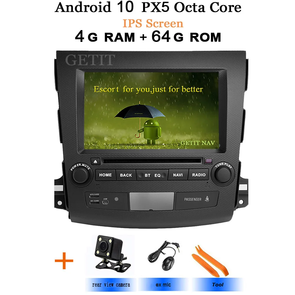 DSP чип ips Android 10 в тире автомобильный стерео dvd-плеер gps для Mitsubishi Outlander 2007-2012 peugeot 4007/Citroen C-Cross радио - Цвет: IPS-4G-Rear Camera