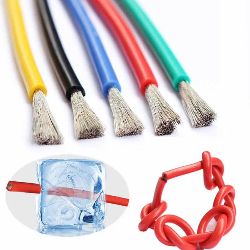 силиконовый провод18/30-10AWG, 2 м, устойчивый к высоким температурам, очень мягкий луженый медный сердечник, устойчивый к низким температурам, одножильный провод