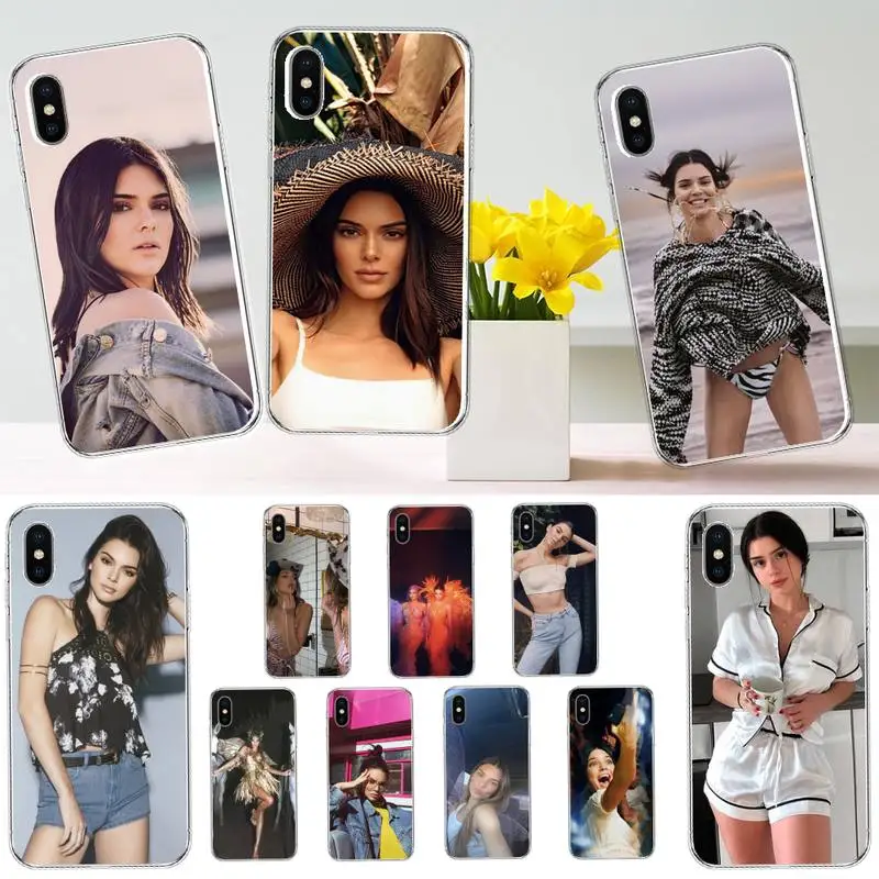 Прозрачный мягкий чехол для телефона со знаменитой звездой Kendall Jenner iphone 12 11 13 7 8 6 s