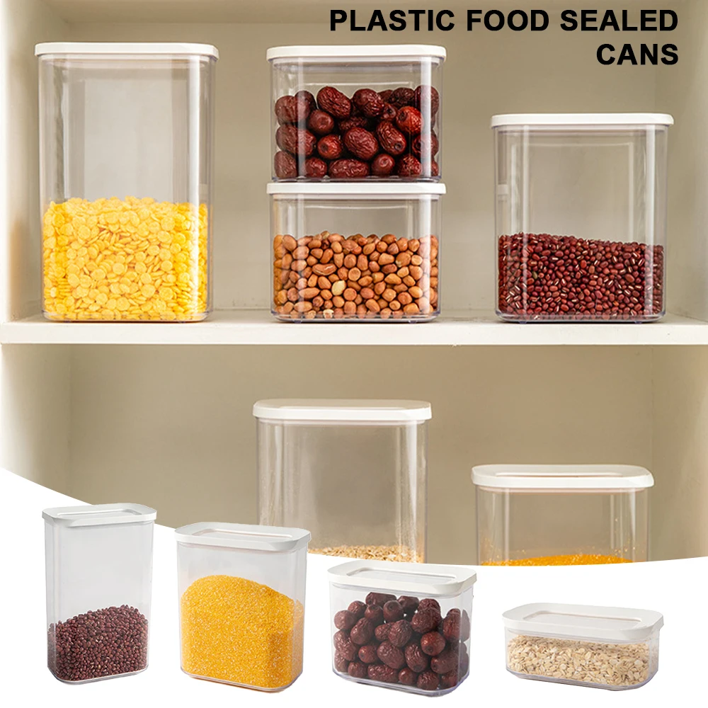 

Acrylic Storage Boxes Dry Food Storage Container Larder Kitchen Layout Vacuum Storage Container Transparent Airproof Organizer