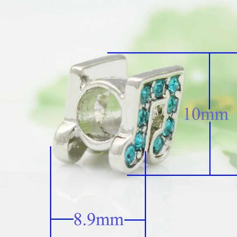 Бесплатная доставка синий кристалл Музыкальная подвеска европейская бусина