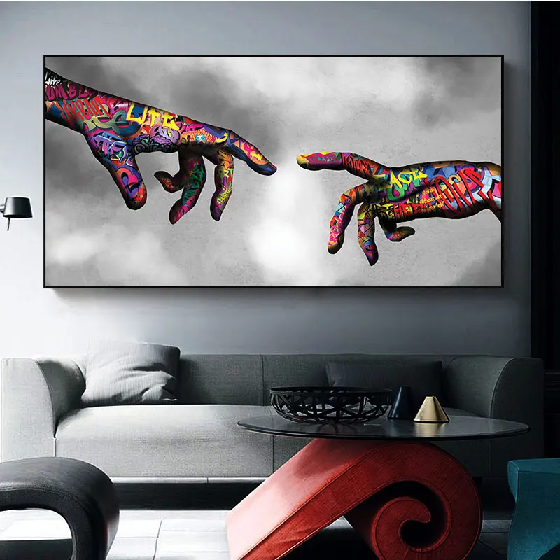 

Graffiti Art Canvas Painting Street Art Hand Posters and Prints on Canvas Wall Art Picture for Living Room Home Design Decor