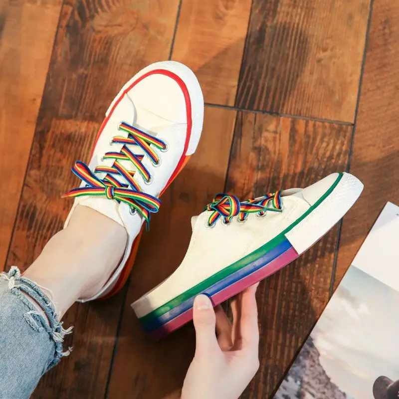 Сандалии женские холщовые плоская подошва полутапочки модные кроссовки без