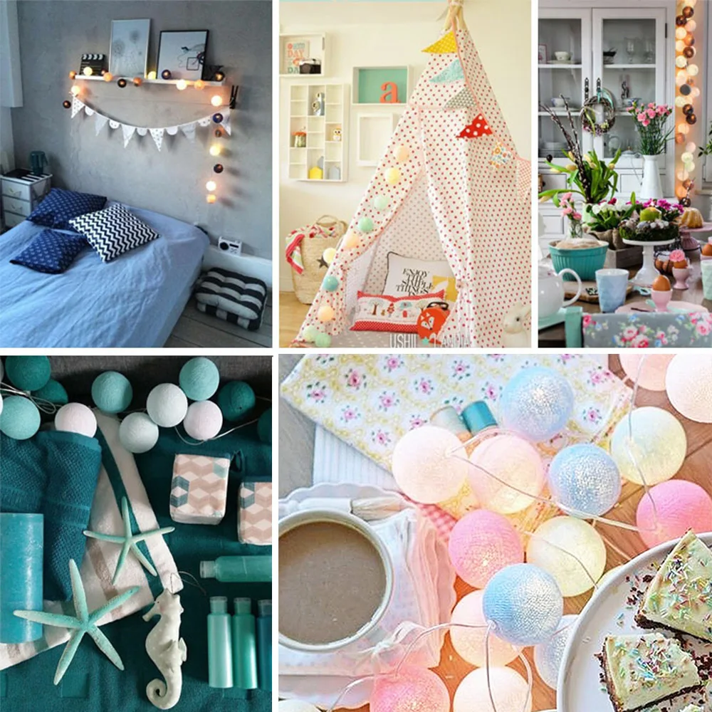 Сказочный свет сказочный Рождественский Декор сад 20LED хлопковый шар супер яркая