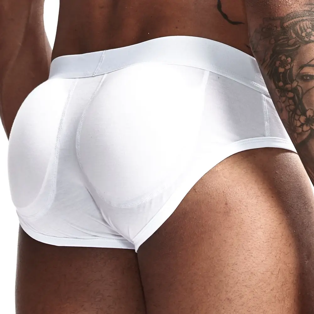 JOCKMAIL Sexy Men padded hip and butt underwear push up cup bulge enhancing underwear gay men underwear briefs includes 2 pads