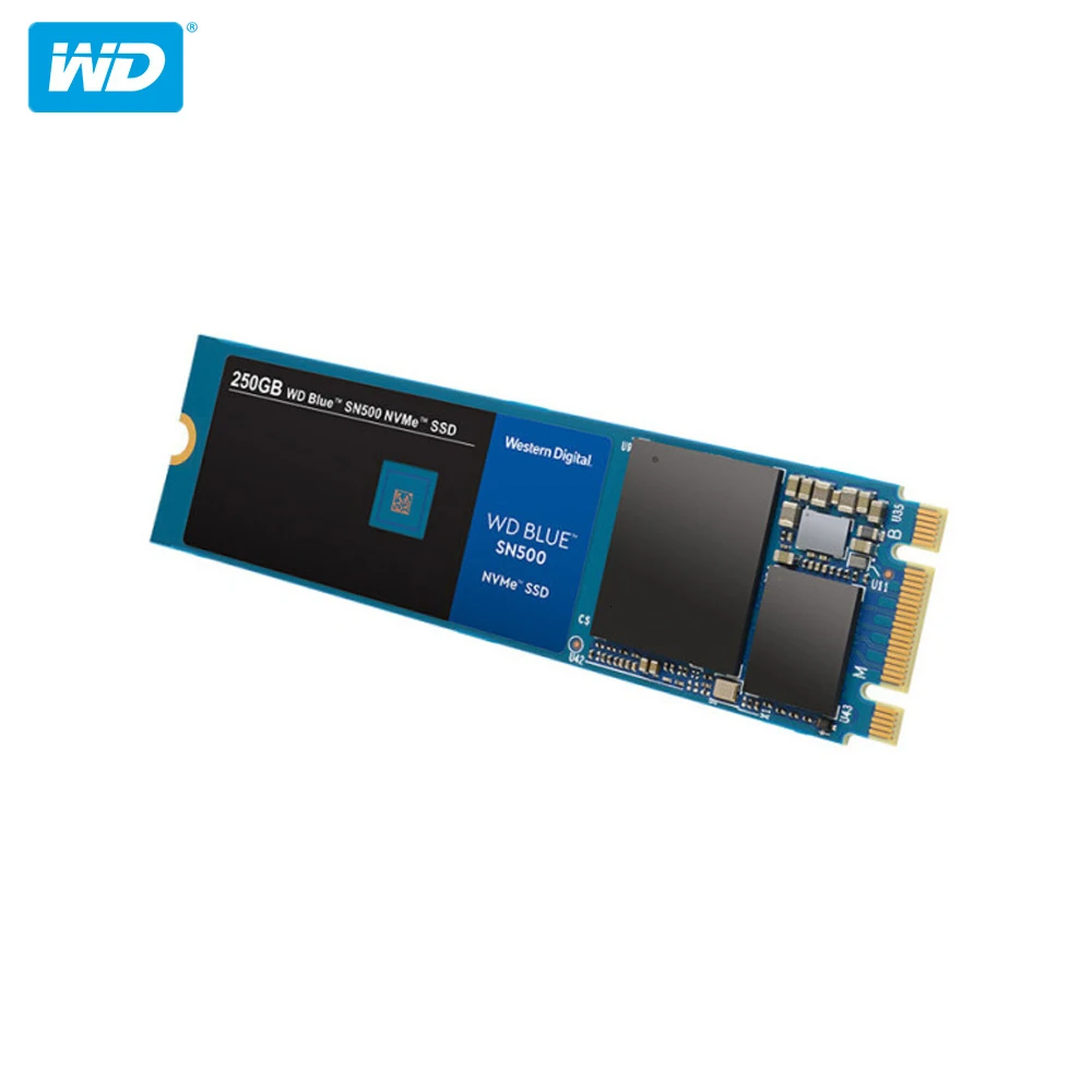 100% Оригинальный Western Digital Blue SN500 SSD 250GB 500GB M.2 2280 NVMe PCIe Gen3 * 2 Внутренний твердотельный