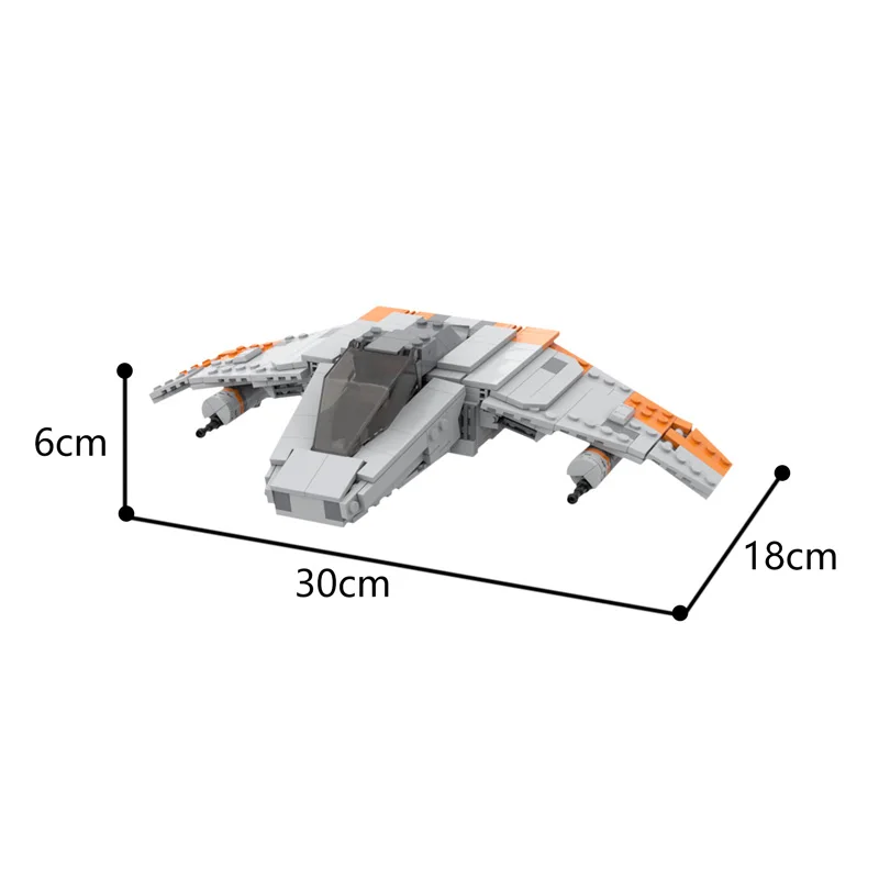 

MOC 35204 Star Space Ship High-tech Wars V-Wing Airspeeder Model Building Blocks DIY Fighter Bricks Kids Toy Christmas Best Gift