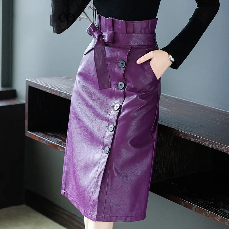 [LANMREM] 2020 Весенняя Новинка модная фиолетовая длинная облегающая из искусственной